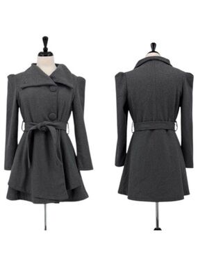 Wantdo Women's Wool Wrap Swing Coat with Belt